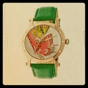 Bertha Isabella Butterfly MOP Dial Green Watch